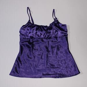 Cotton Works Stretch Purple Silk Babydoll Tops Size L